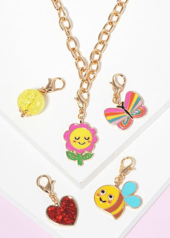 Girls Daisy Smile Charm Necklace