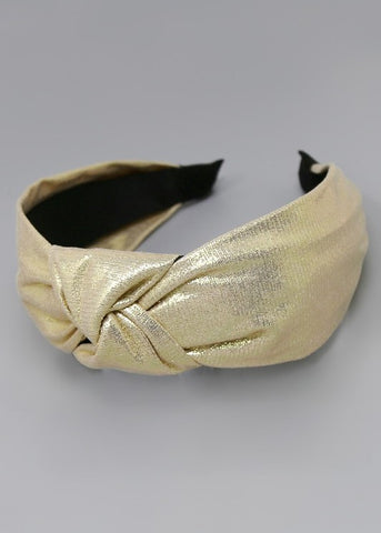 Gold Metallic Front Knot Headband