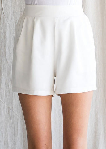 Off White Front Tuck Shorts