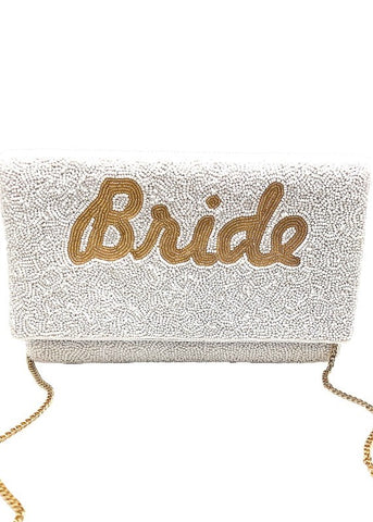 White and Gold Bride Crossbody