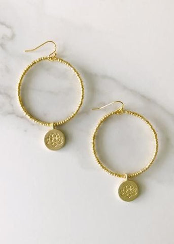 Matte Gold Lotus Earrings