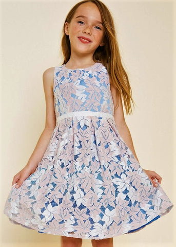 Girls Floral Lace Baby Doll Dress