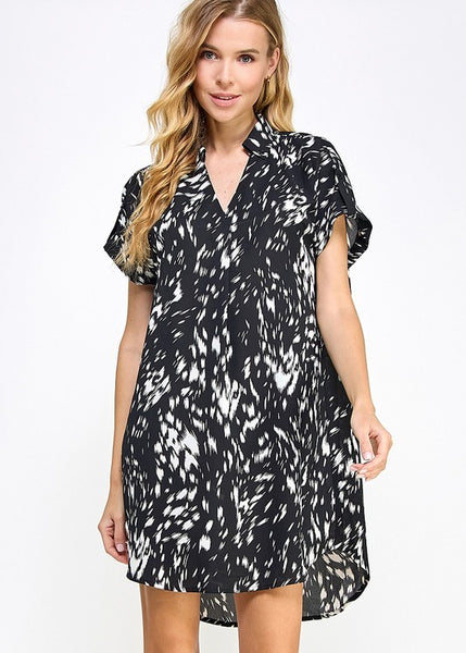 Collared Abstract Dress