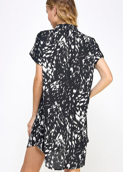 Collared Abstract Dress