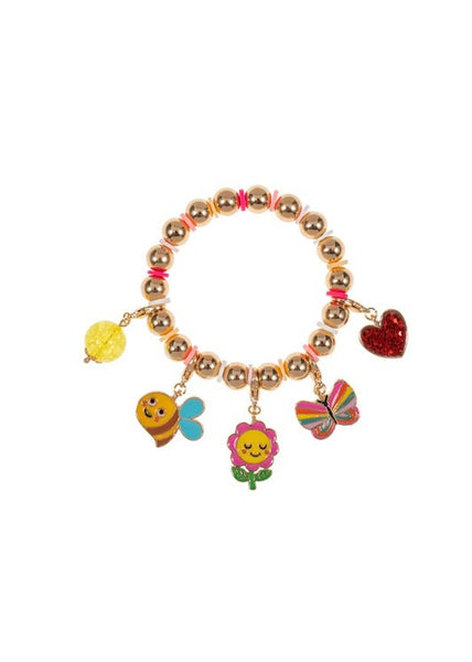 Girls Daisy Smile Charm Bracelet