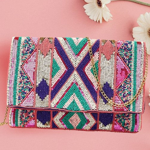 Boho Seed Bead & Sequin Crossbody