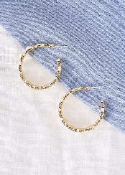 Boho Gold Pearl Hoop Earrings