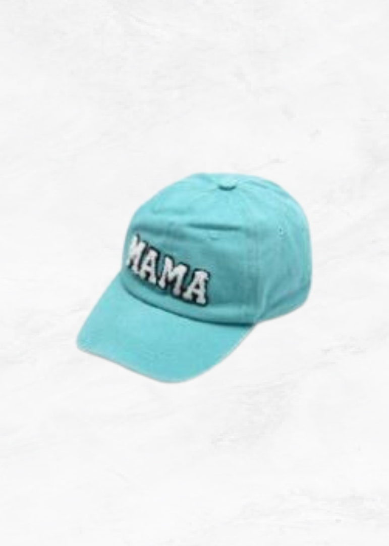 MAMA Sherpa Letter Hat - Washed Aqua