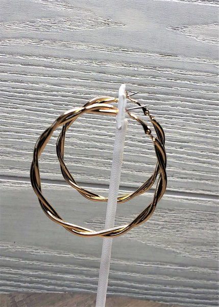 Twisted Gold Hoops