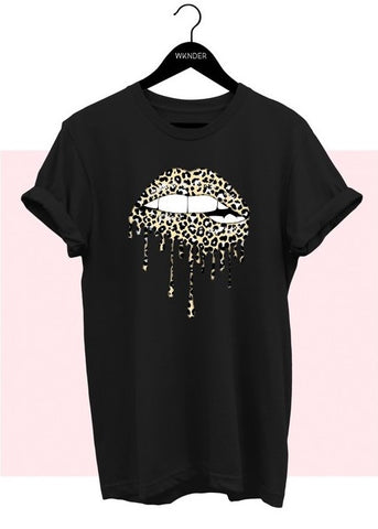 Leopard Lip Drip Tee