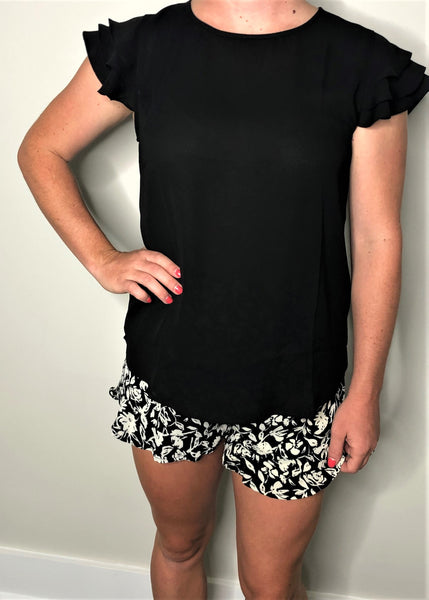 Short Sleeve Ruffle Top