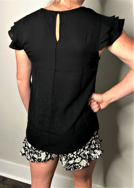 Short Sleeve Ruffle Top