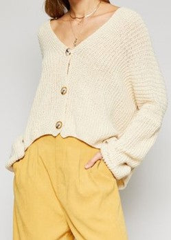 Anisa Loose Knit Button Cardigan