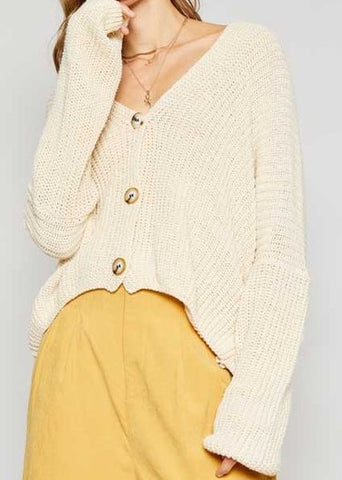 Anisa Loose Knit Button Cardigan