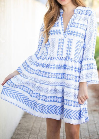 Tiered Geo Dress