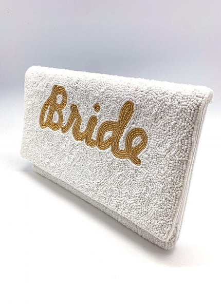 White and Gold Bride Crossbody