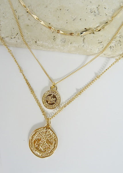 Coin Charm Layered Necklace