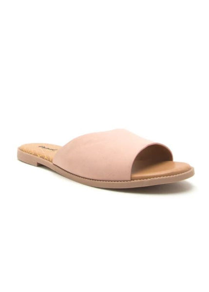 Reina Blush Nubuck Slide Sandals