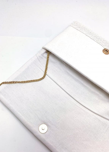 White and Gold Bride Crossbody