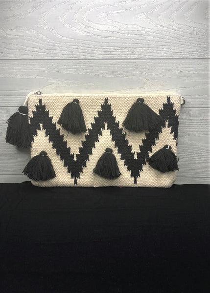 Black Tassel Clutch