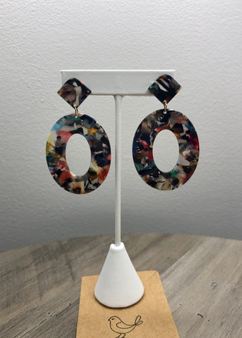 Multicolored Acrylic Drop Earrings