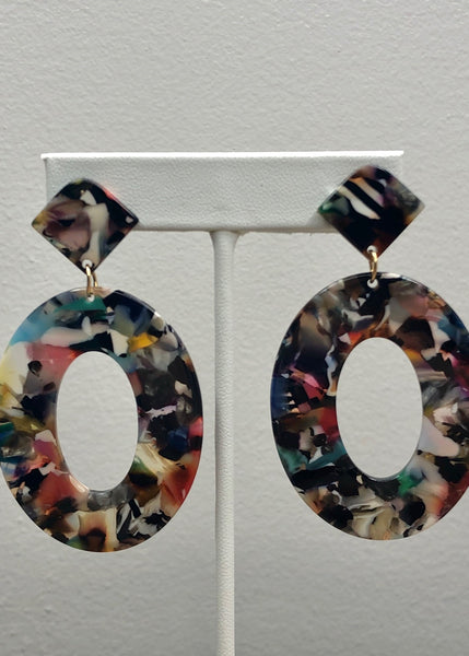 Multicolored Acrylic Drop Earrings