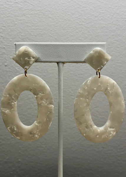 Ivory Acrylic Drop Earrings