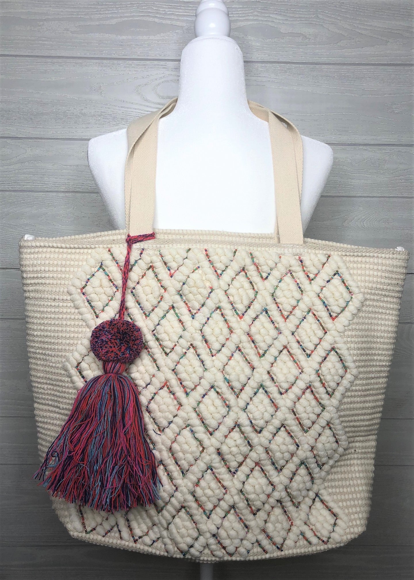 Beaded Geo Tote