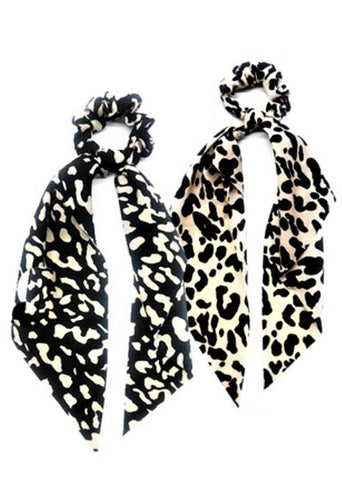 Leopard Scarf Ponytail Scrunchies