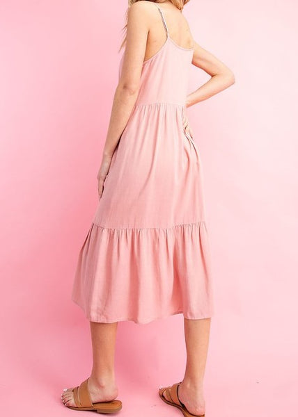 Babydoll Tiered Midi Dress