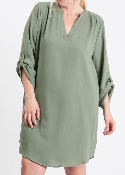 Olive Shirt Dress