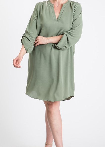 Olive Shirt Dress