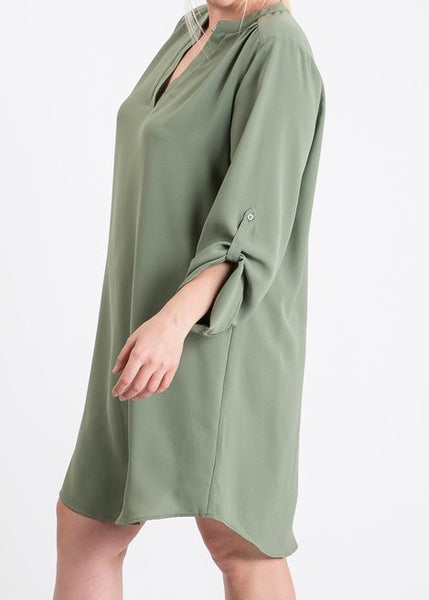 Olive Shirt Dress