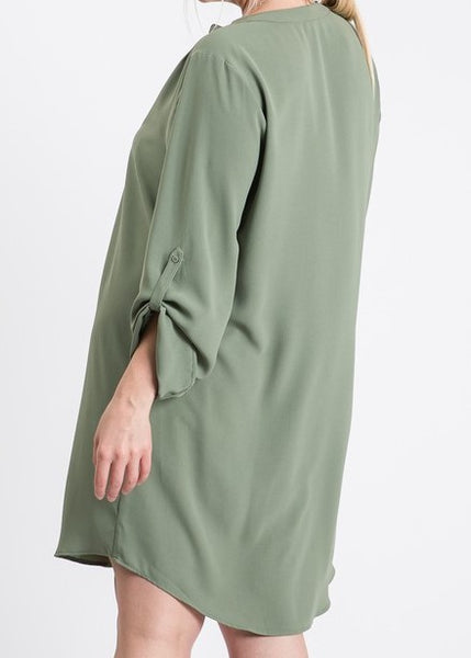 Olive Shirt Dress