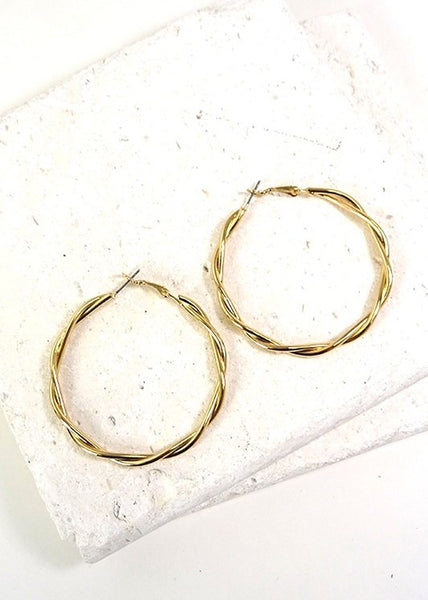 Twisted Gold Hoops