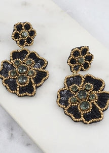 Rosa Embellished Flower Earrings