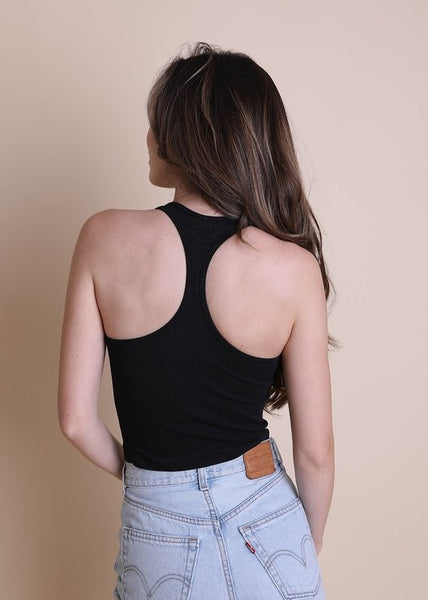 Black High Neck Racerback Brami Top