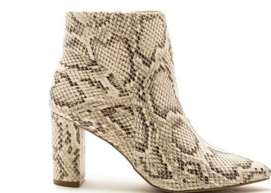 Beige and Black Meier Snake Bootie