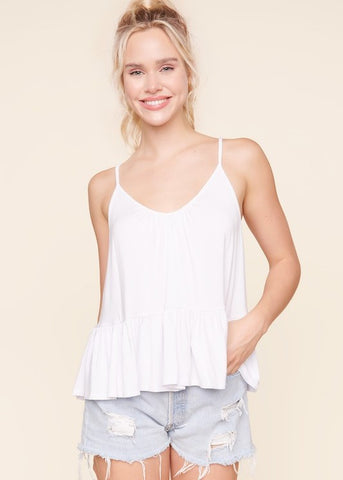 Jensen Jersey Knit Peplum Tank